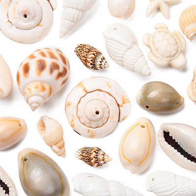 DIY Conch Shell Starfish Turtles Beads Findings Kits DIY-FS0010-25-1