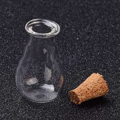 Glass Cork Bottles Ornament AJEW-O032-02F-1
