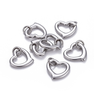 Non-Tarnish 304 Stainless Steel Open Heart Charms LS-STAS-L218-14P-1