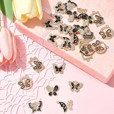28Pcs 7 Styles Alloy Enamel Pendants FIND-FS0003-21-1