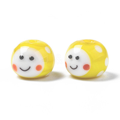 Handmade Bumpy Lampwork Beads Strands LAMP-Q031-009F-1
