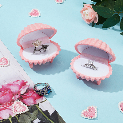 2Pcs Velvet Rings Gift Storage Boxes AJEW-GO0002-24A-01-1