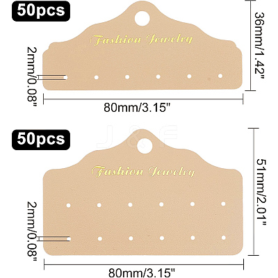 100Pcs 2 Style Plastic Earring Display Paper Cards DIY-PH0002-94-1