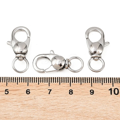 Tarnish Resistant 304 Stainless Steel Swivel Lobster Claw Clasps X-STAS-R065-10-1