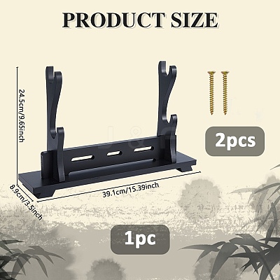 2-Tier Wooden Sword Katana Holder Stands ODIS-WH0081-11B-1