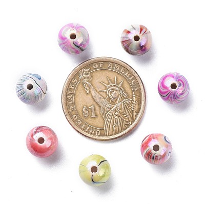 AB Color Wave Printed Acrylic Beads MACR-Q151A-M-1
