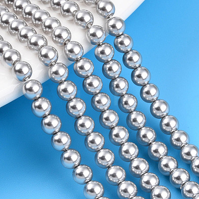 Baking Paint Pearlized Glass Pearl Bead Strands HY-N002-4mm-A03-1