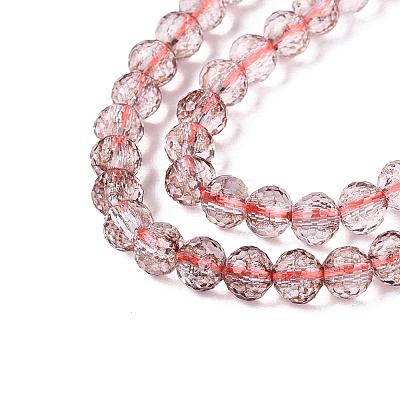 Dyed Transparent Crackle Glass Beads Strands GLAA-Q108-01A-A02-1
