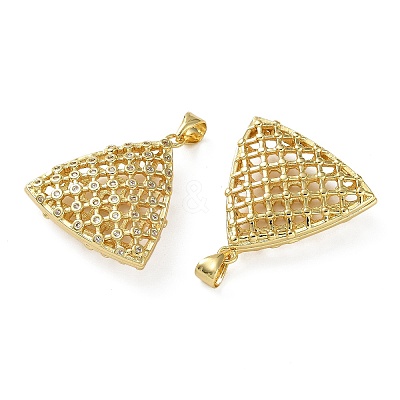 Brass Micro Pave Clear Cubic Zirconia Pendants KK-D221-19G-03-1