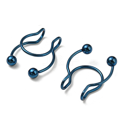 304 Stainless Steel Clip on Nose Rings AJEW-P109-01BL-1