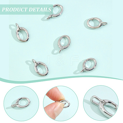 8Pcs Brass Spring Gate Rings KK-BBC0028-43P-1