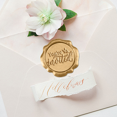 50Pcs Adhesive Wax Seal Stickers DIY-CA0006-16A-1