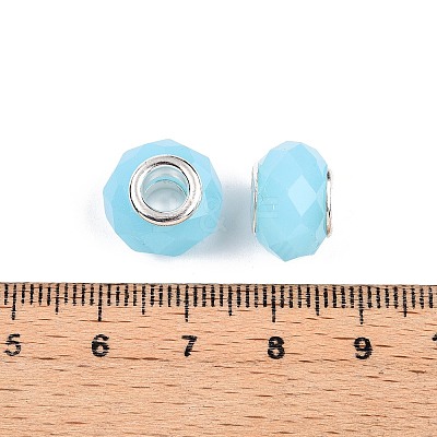 Imitation Jade Glass European Beads GPDL-N004-B14mm-B03-1