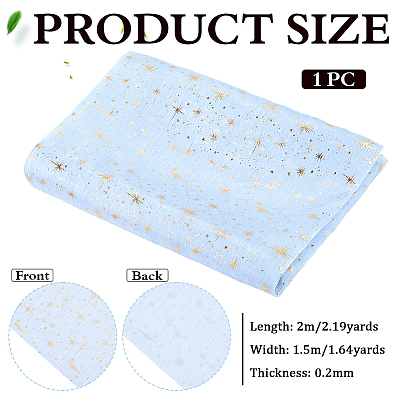 2M Star Pattern Polyester Gold Stamping Fabric AJEW-WH0061-035C-1
