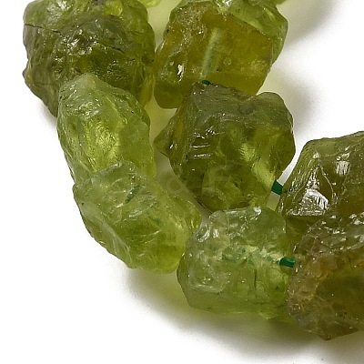 Raw Rough Natural Peridot Beads Strands G-I283-G07-01-1