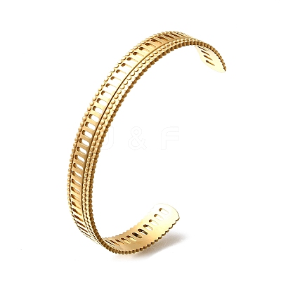 304 Stainless Steel Open Cuff Bangles for Women BJEW-Z083-02G-05-1