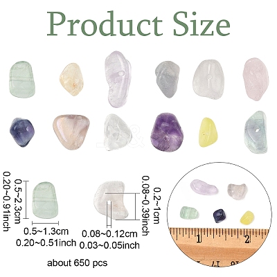 5 Strands 5 Styles Natural Fluorite & Quartz Crystal & Rose Quartz & Amethyst Chip Beads Strands G-YW0002-74-1