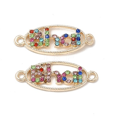 Alloy Connector Charms with Colorful Rhinestone FIND-H039-46KCG-1