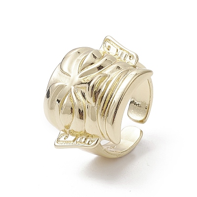 Rack Plating Brass Open Cuff Rings RJEW-K257-52G-1