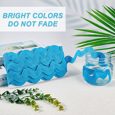 10 Yard Polyester Wavy Fringe Trim Ribbon SRIB-GF0001-38C-1
