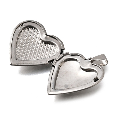 316 Stainless Steel Locket Pendants STAS-N0016-18A-P-1