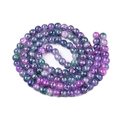 Drawbench Crackle Glass Beads Strands X-GLAA-N006-8mm-05-1