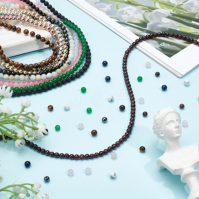 15 Strands 15 Style Natural & Synthetic Gemstone Beads Strands G-OC0002-10-1