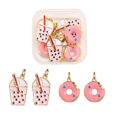 8Pcs 2 Style Brass Enamel Pendants KK-LS0001-33-1