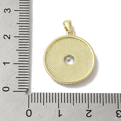 Brass Micro Pave Clear Cubic Zirconia Pendants KK-I708-02B-G-1