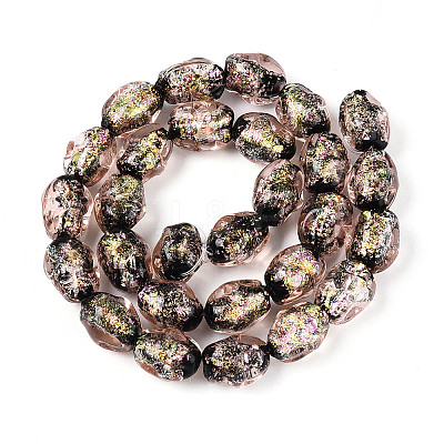 Handmade Foil Lampwork Beads Strands FOIL-T008-07A-1