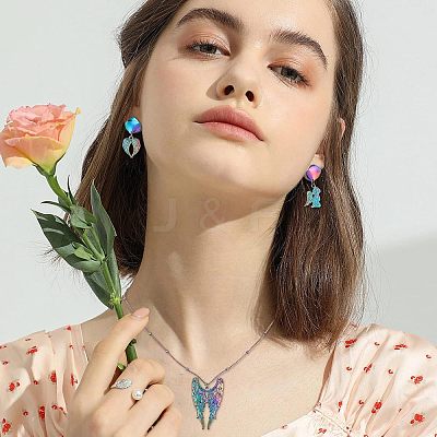 18Pcs 9 Style Rainbow Color Alloy Pendants FIND-FH0004-11-1