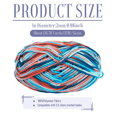 Polyester Fibers Knitting Yarn DIY-TADJ0002-005E-1