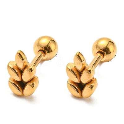 Ion Plating(IP) 304 Stainless Steel Stud Earrings EJEW-Z034-08G-1