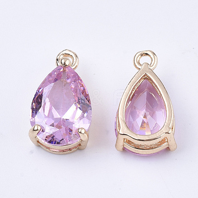 Transparent Glass Charms GLAA-T007-11F-1