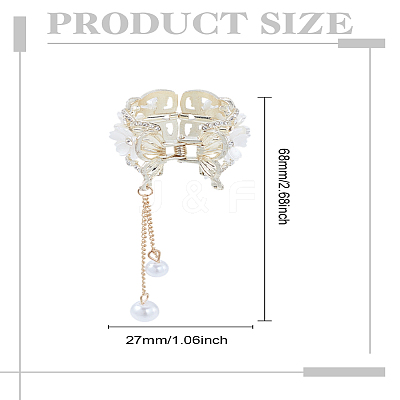 1Pc Zinc Alloy & Crystal Rhinestone & ABS Plastic Claw Hair Clips for Women Girls Thick Hair PHAR-LP0003-005-1