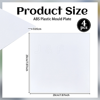 4 Sheets ABS Plastic Mould Plates DIY-OC0015-88A-1