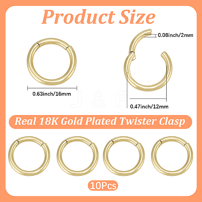 10Pcs Brass Twister Clasps KK-BBC0029-02B-1