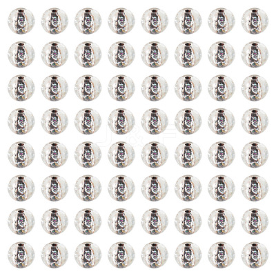 100Pcs Crackle Transparent Glass Beads GLAA-TADJ0001-12B-1