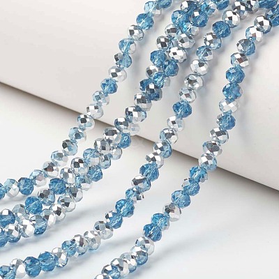 Electroplate Transparent Glass Beads Strands EGLA-A034-T4mm-M18-1