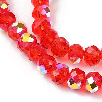 Electroplate Transparent Glass Beads Strands EGLA-A046-01B-M-1
