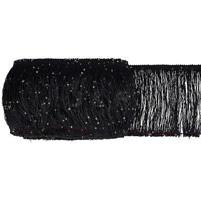 Paillette Tassel Polyester Ribbon Trim OCOR-WH0078-145A-1