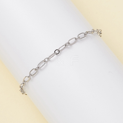 Brass Oval Link Chains Bracelets for Women BJEW-JB13035-1