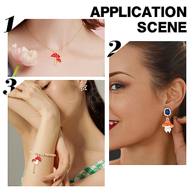 36Pcs 6 Styles Autumn Theme Alloy Enamel Pendants ENAM-HY0003-07-1