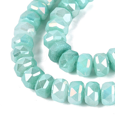 Electroplate Crackle Imitation Jade Glass Beads Strands EGLA-Q135-01A-C04-1