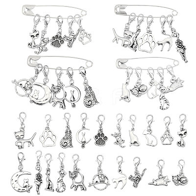 12Pcs 4 Style Iron Brooches HJEW-PH02467-1