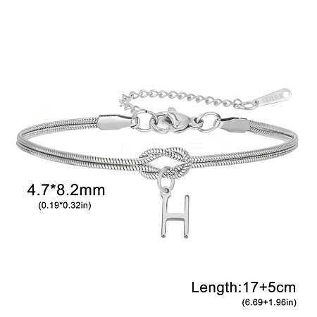 304 Stainless Steel Initial Charm Bracelets FS-WGD8E41-21-1
