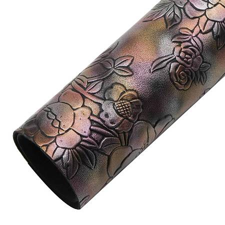 Flower Pattern Imitation Leather Fabrics PW-WGB593C-04-1