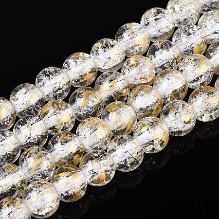 Crackle Transparent Glass Beads Strands X1-GLAA-N030-8mm-01J-1