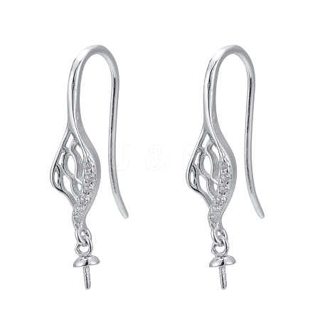 925 Sterling Silver Dangle Earring Findings STER-L057-044P-1