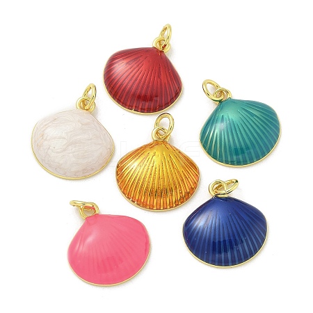 Brass Enamel Pendants KK-U044-15G-1